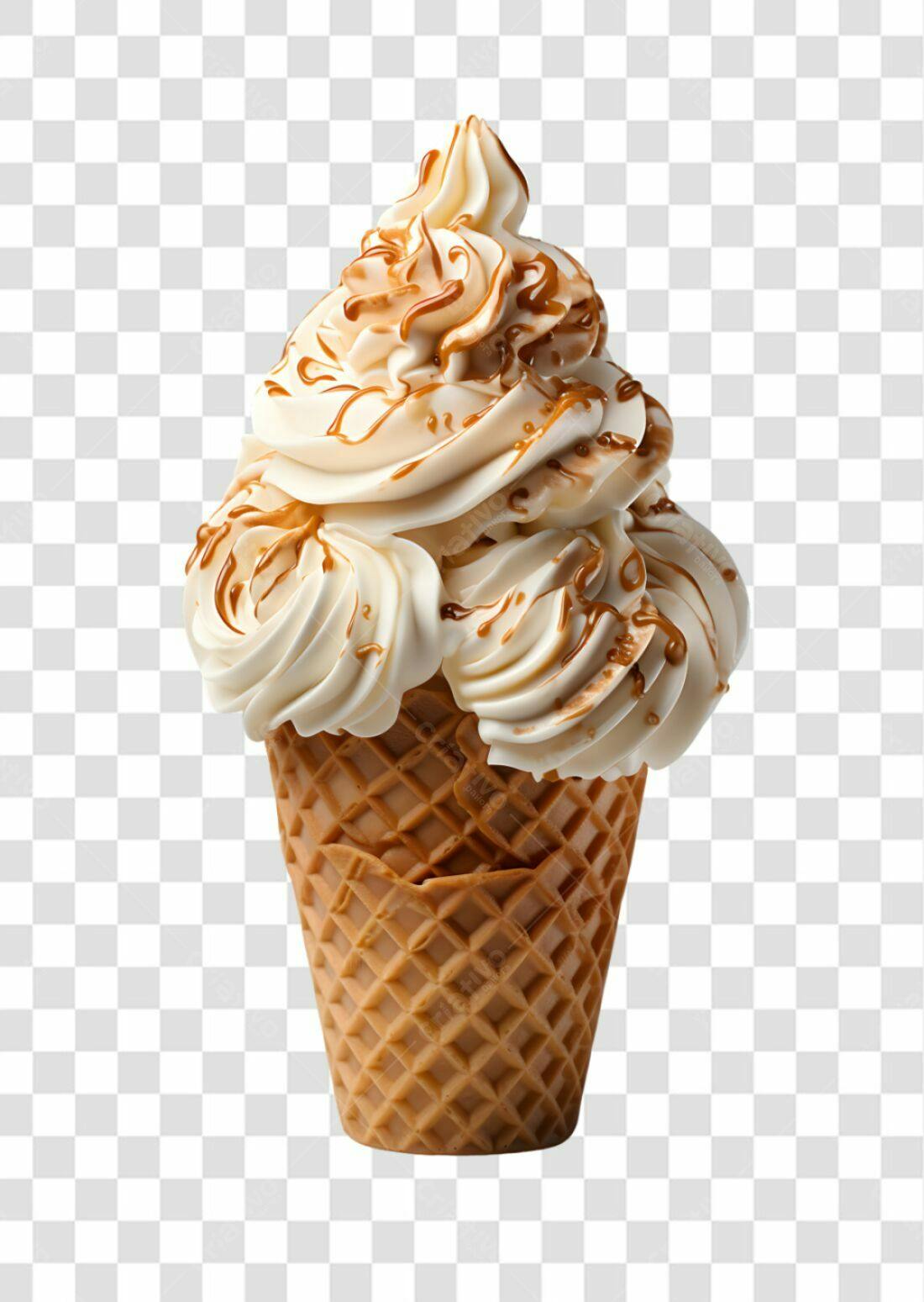 Icone Sorvete de Creme com Calda PNG com fundo transparente