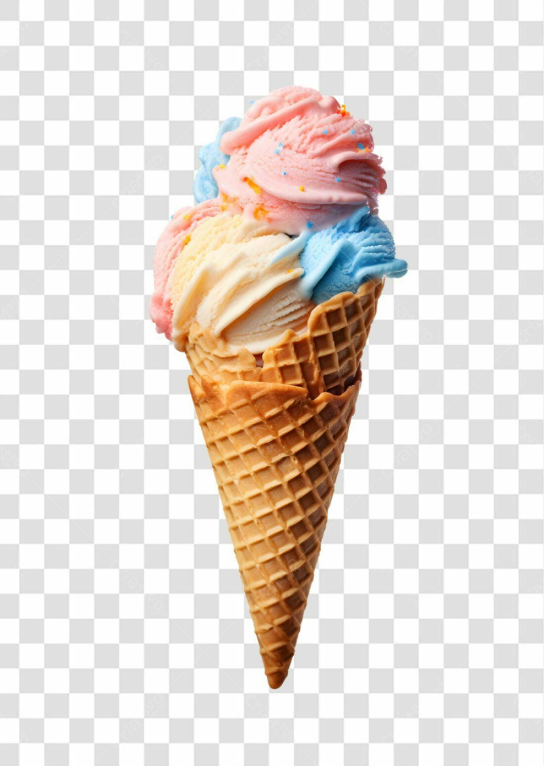 Icone Sorvete Três Sabores PNG com fundo transparente