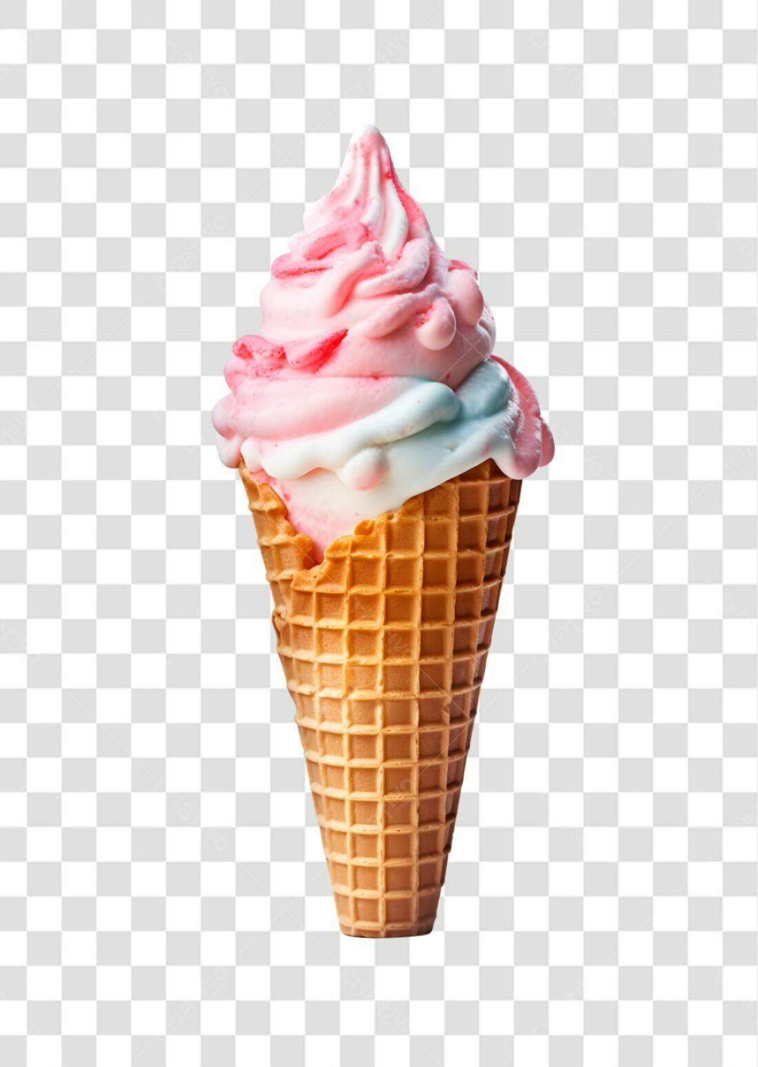 Icone Sorvete Rosa e Azul PNG com fundo transparente