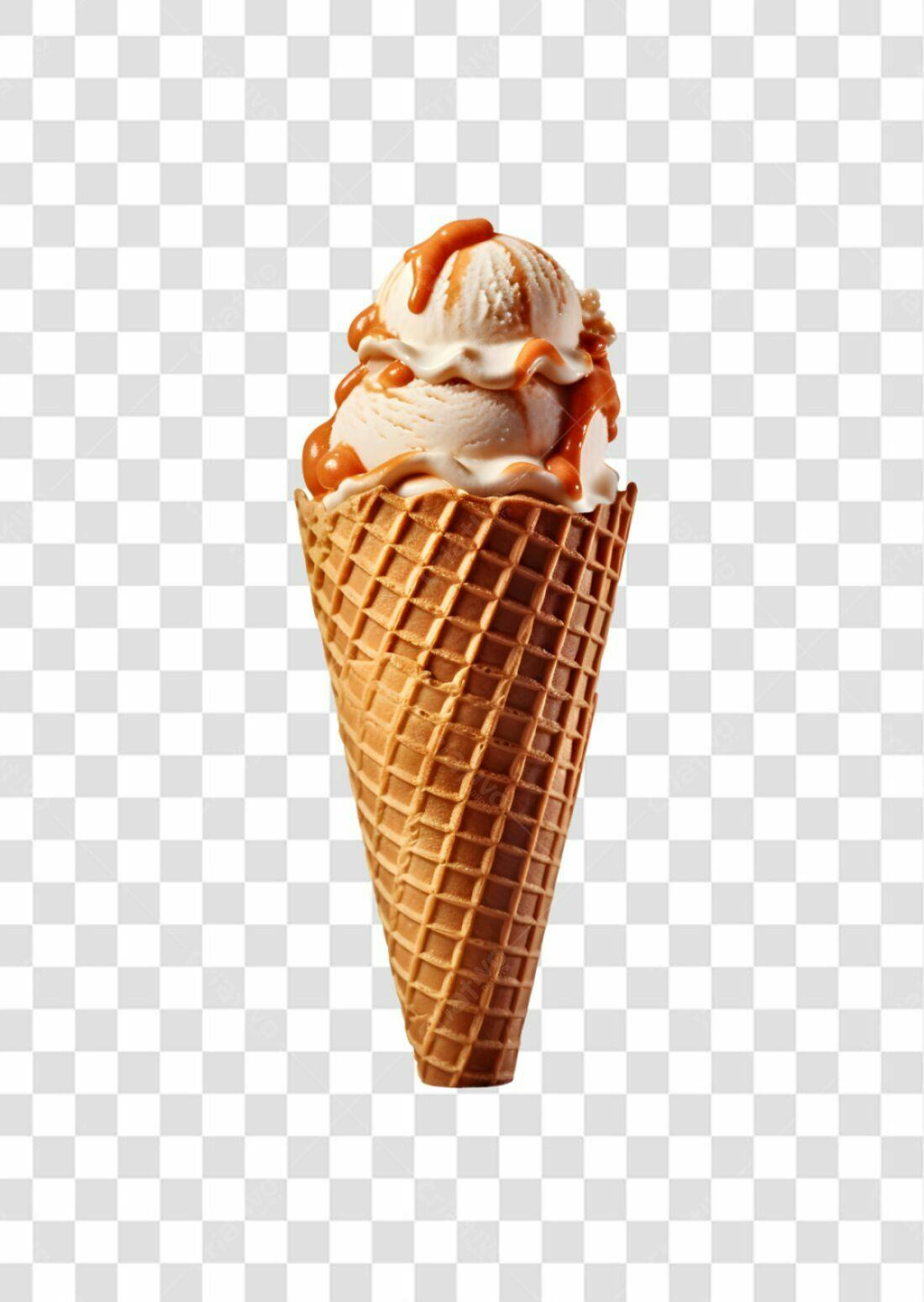 Icone Sorvete Casquinha Caramelo PNG com fundo transparente