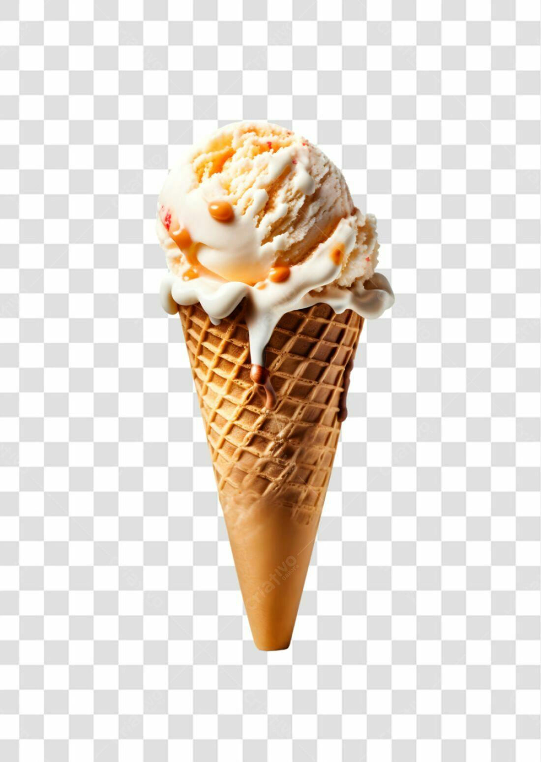 Icone Sorvete de Creme e Caramelo PNG com fundo transparente