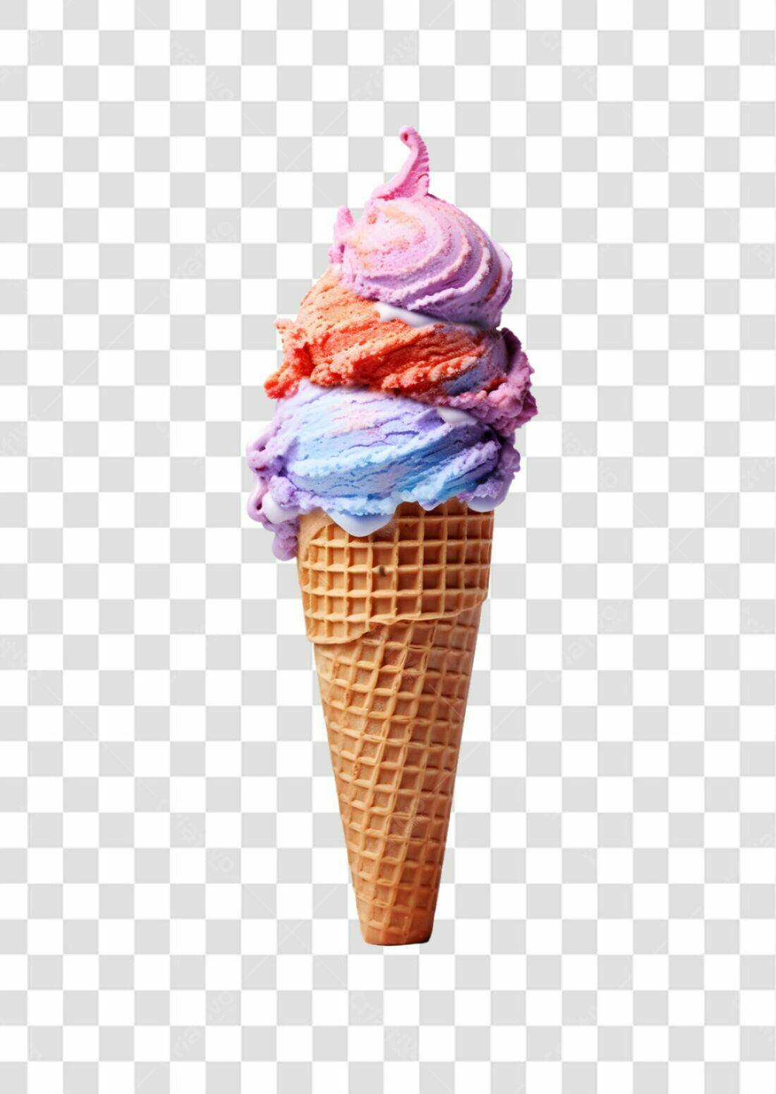 Icone Sorvete Colorido Verão PNG com fundo transparente