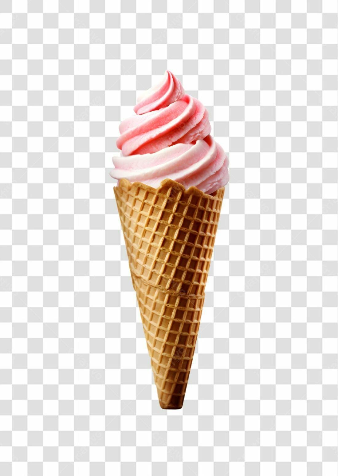 Icone Sorvete Rosa e Branco PNG com fundo transparente