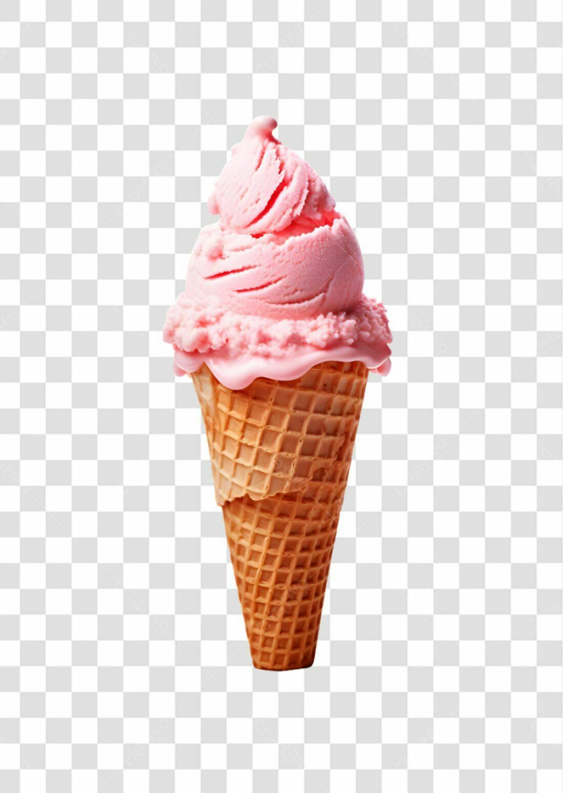 Icone Sorvete Rosa Verão PNG com fundo transparente