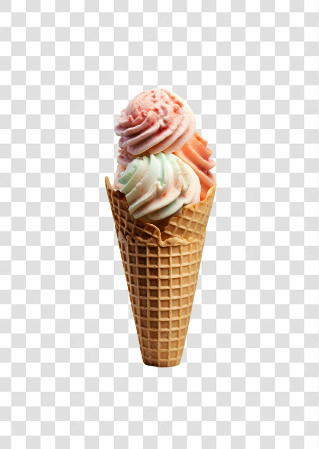 Icone Sorvete Três Sabores PNG com fundo transparente