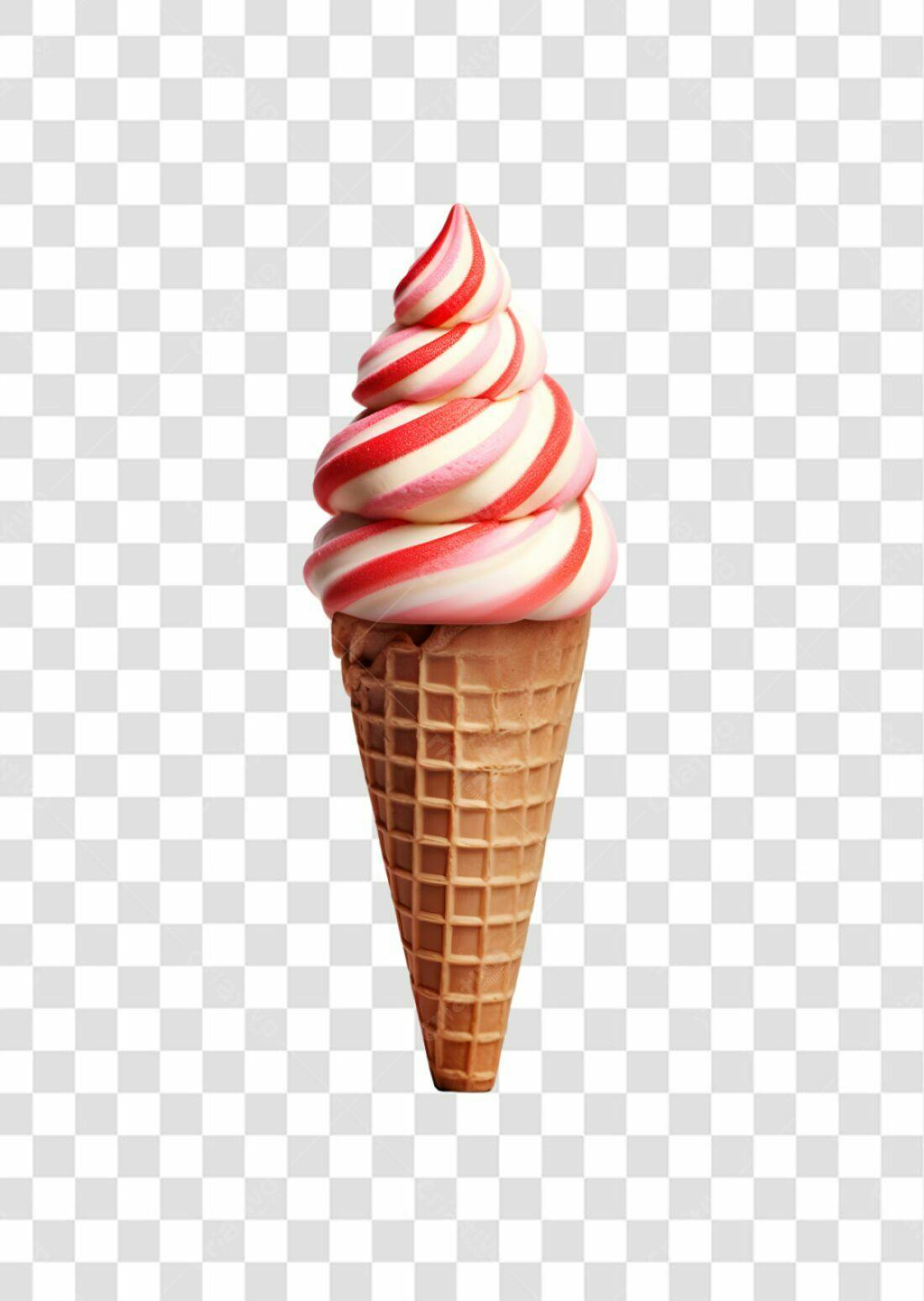 Icone Sorvete Vermelho e Branco PNG com fundo transparente