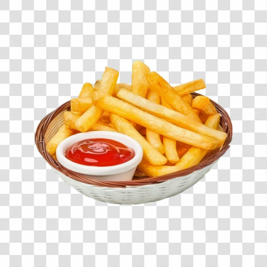 Icone Batata Frita e Ketchup PNG com fundo transparente