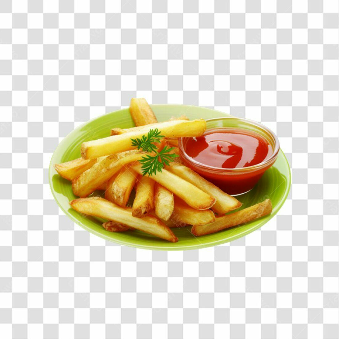 Icone Batata Frita e Ketchup PNG com fundo transparente