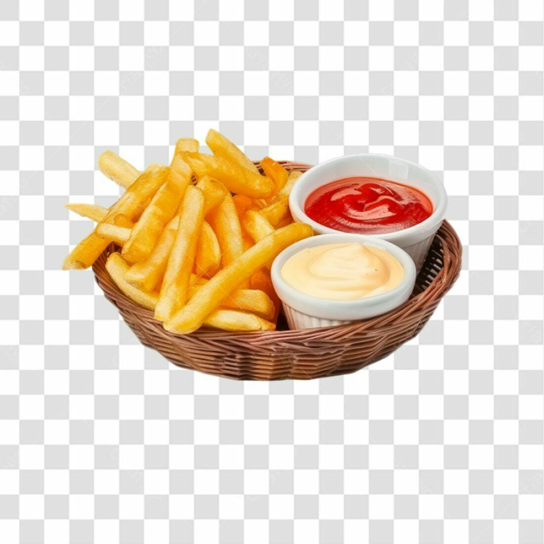 Icone Batata Frita Molhos PNG com fundo transparente