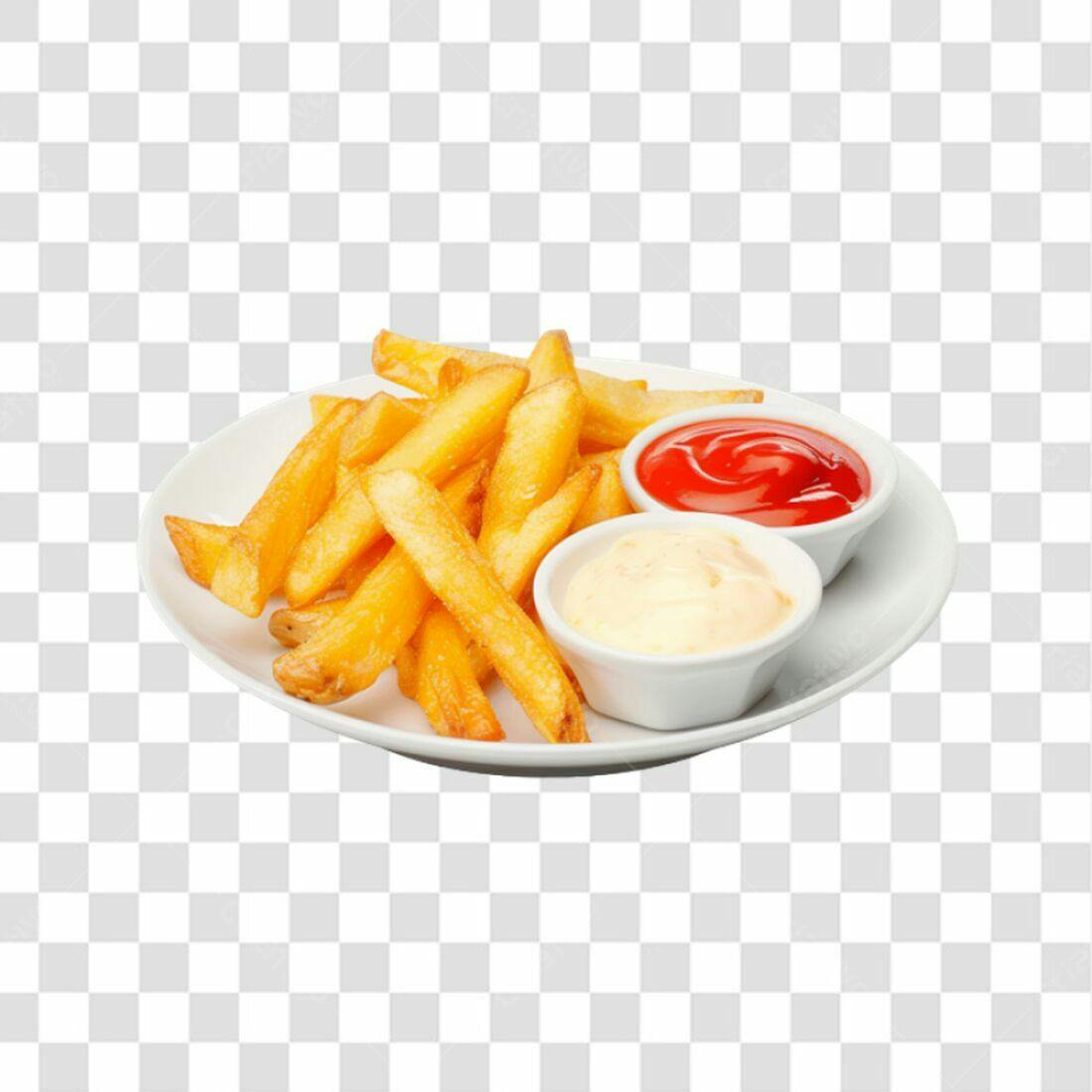 Icone Batata Frita Molhos PNG com fundo transparente