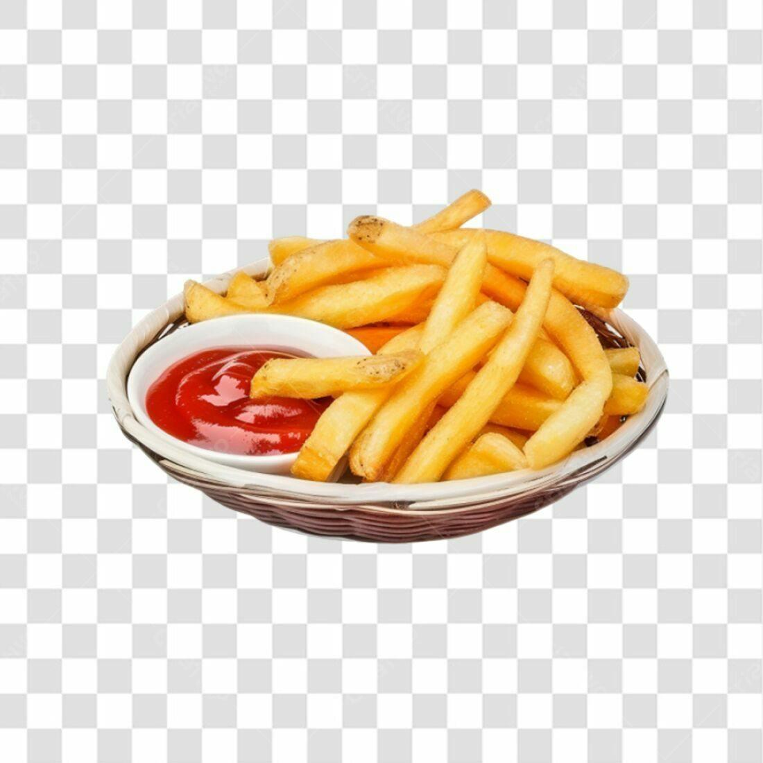 Icone Batata Frita e Ketchup PNG com fundo transparente