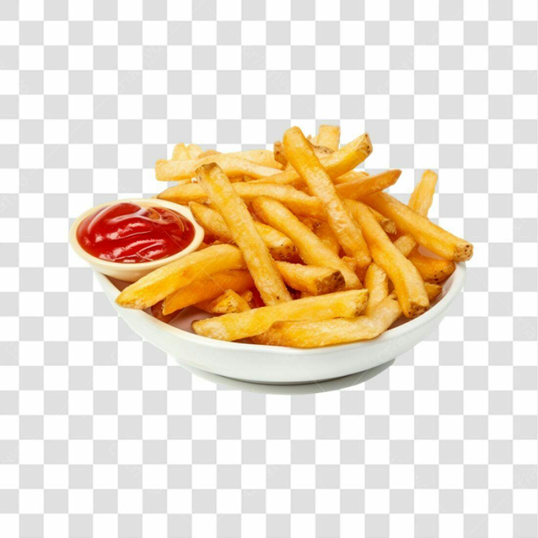 Icone Batata Frita e Ketchup PNG com fundo transparente
