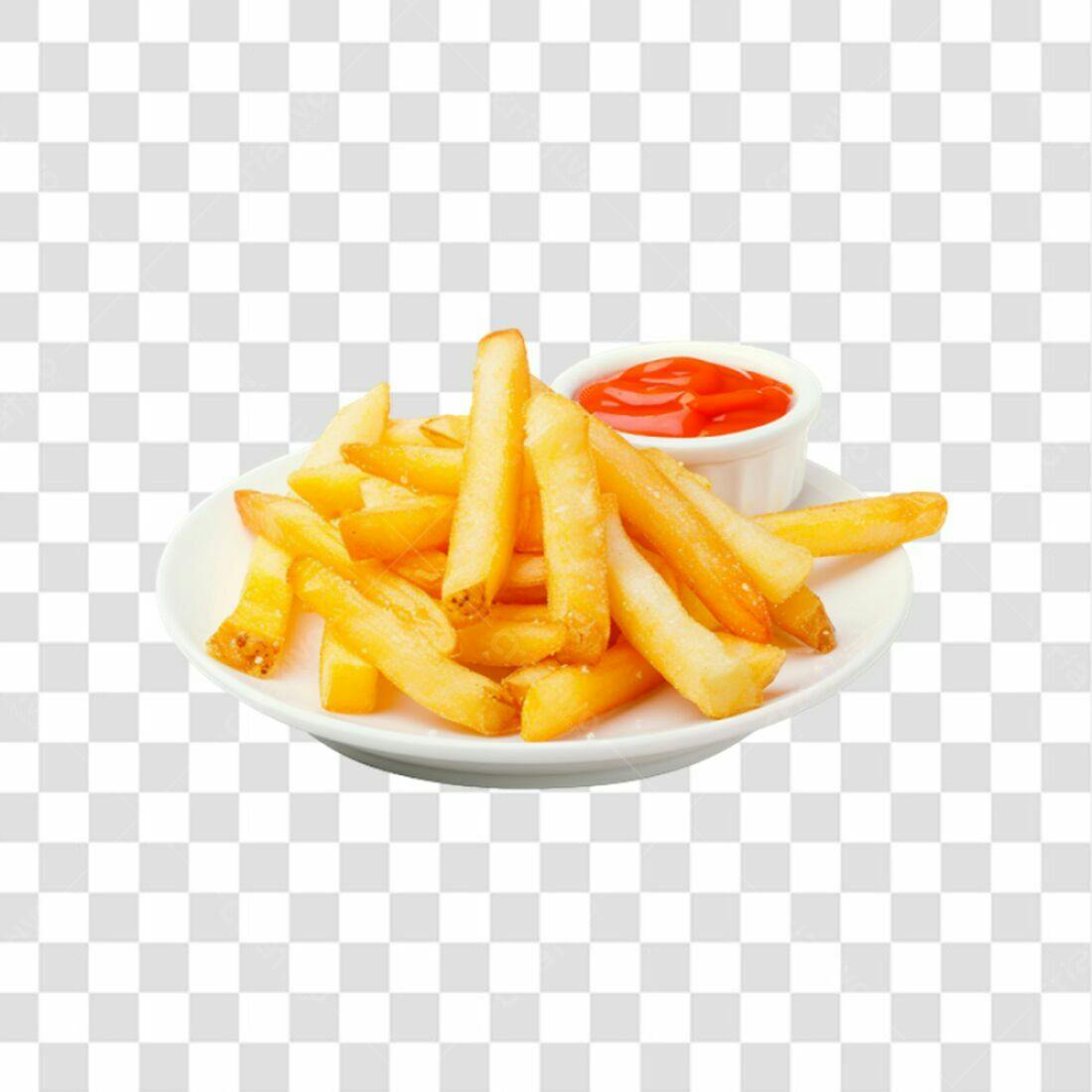 Icone Batata Frita e Ketchup PNG com fundo transparente