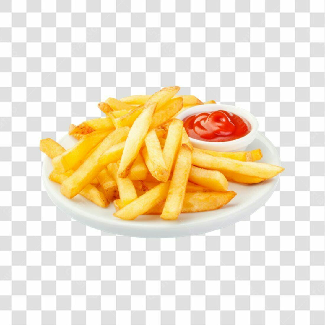 Icone Batata Frita e Ketchup PNG com fundo transparente