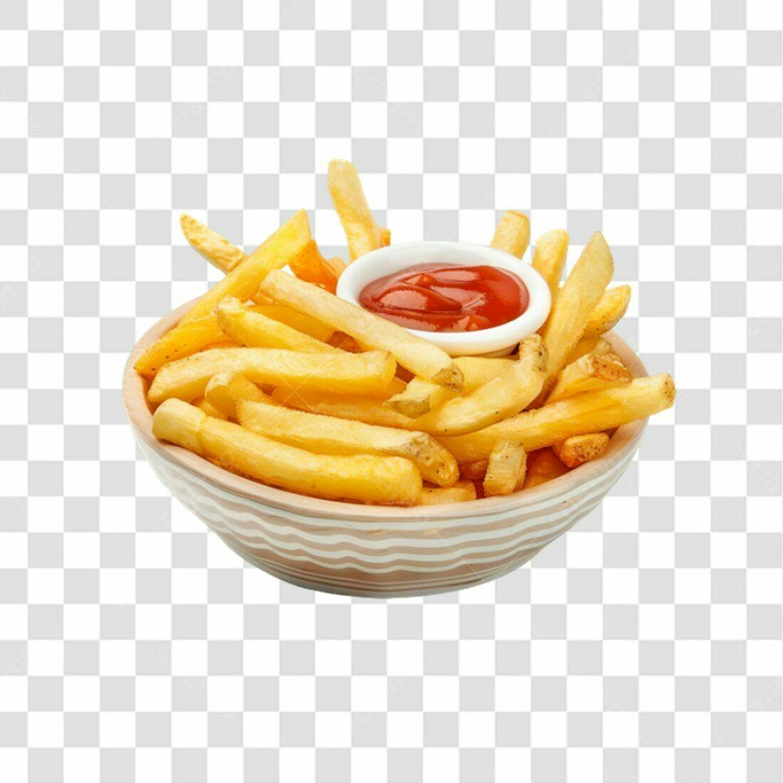 Icone Batata Frita e Ketchup PNG com fundo transparente