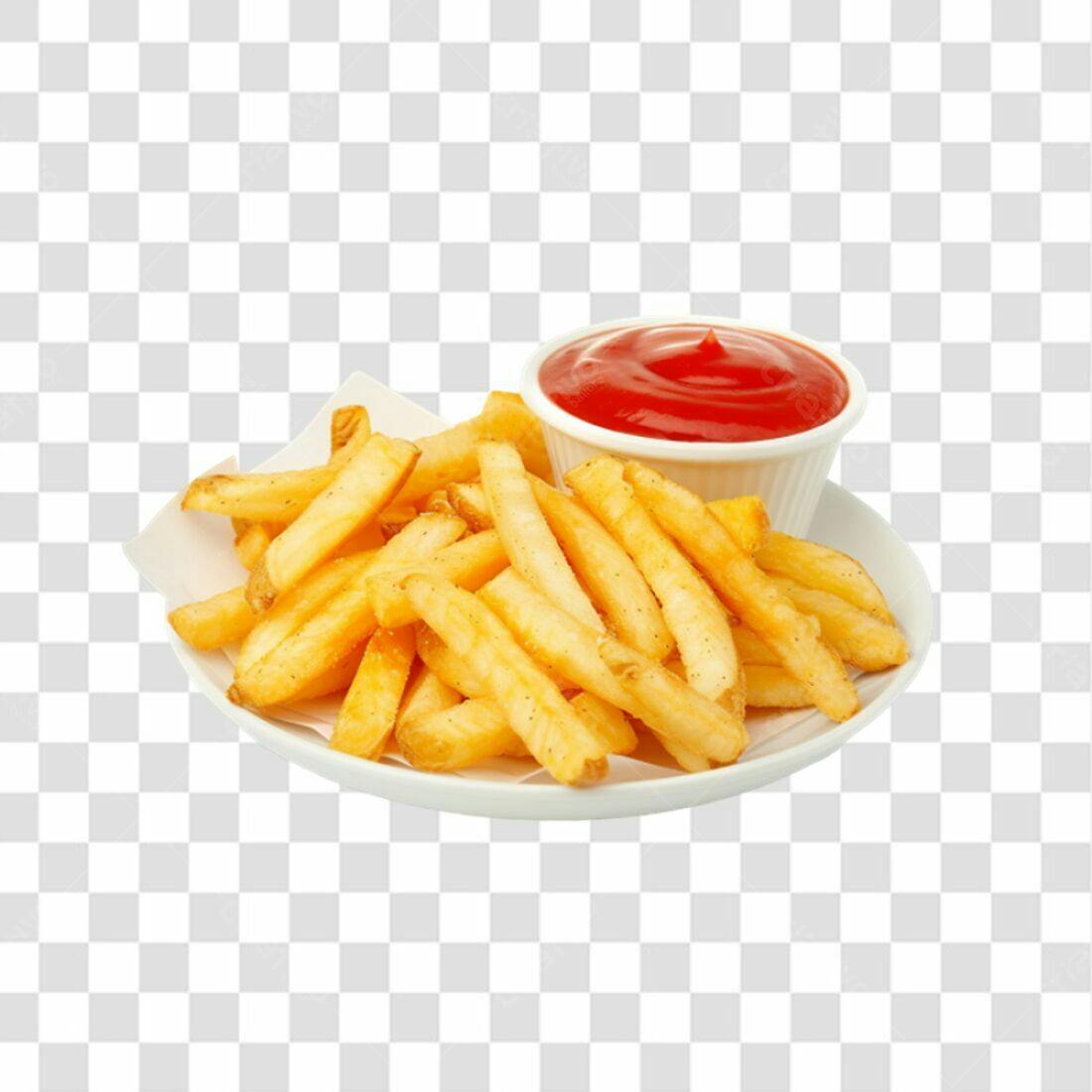 Icone Batata Frita e Ketchup PNG com fundo transparente