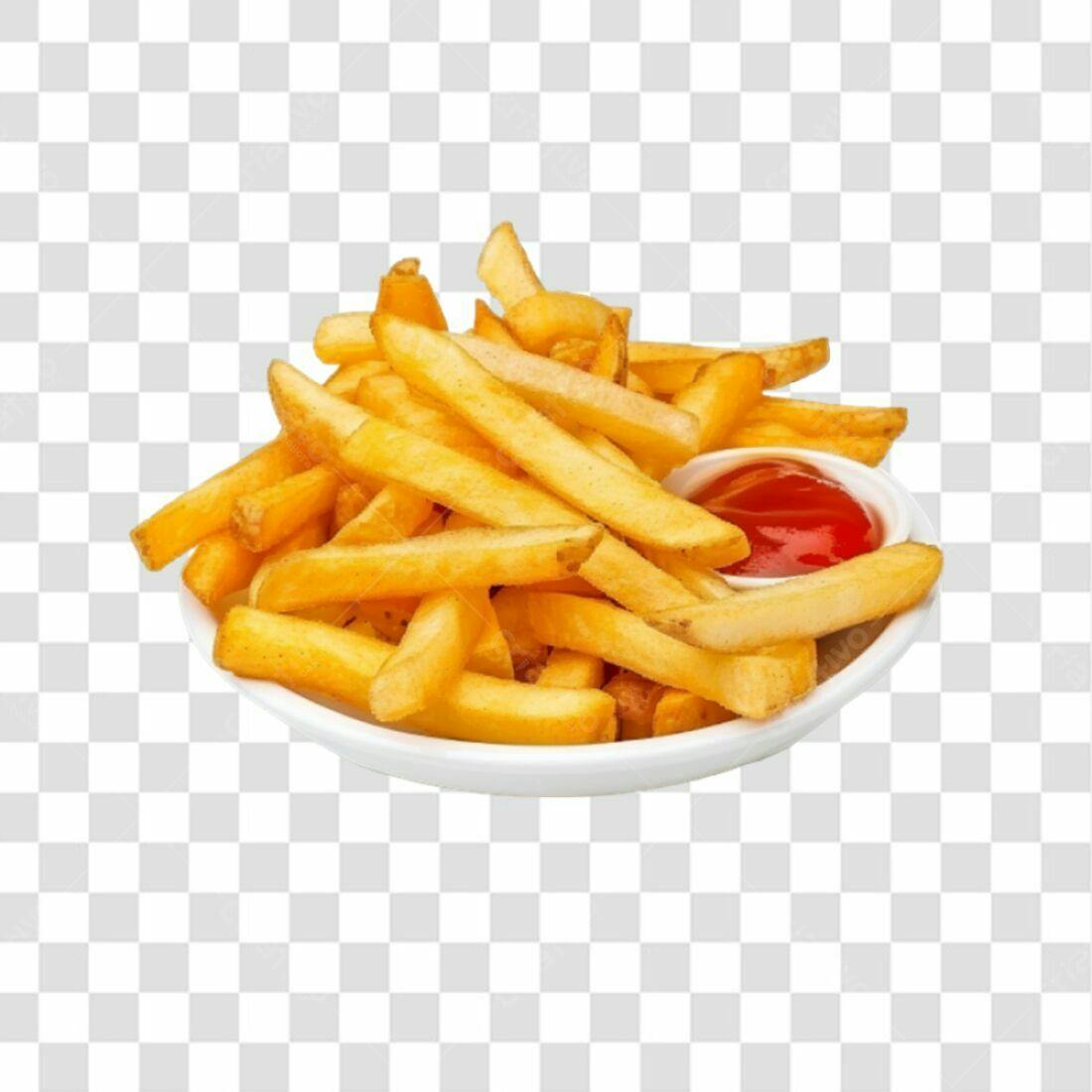 Imagem Batata Frita com Ketchup PNG com fundo transparente