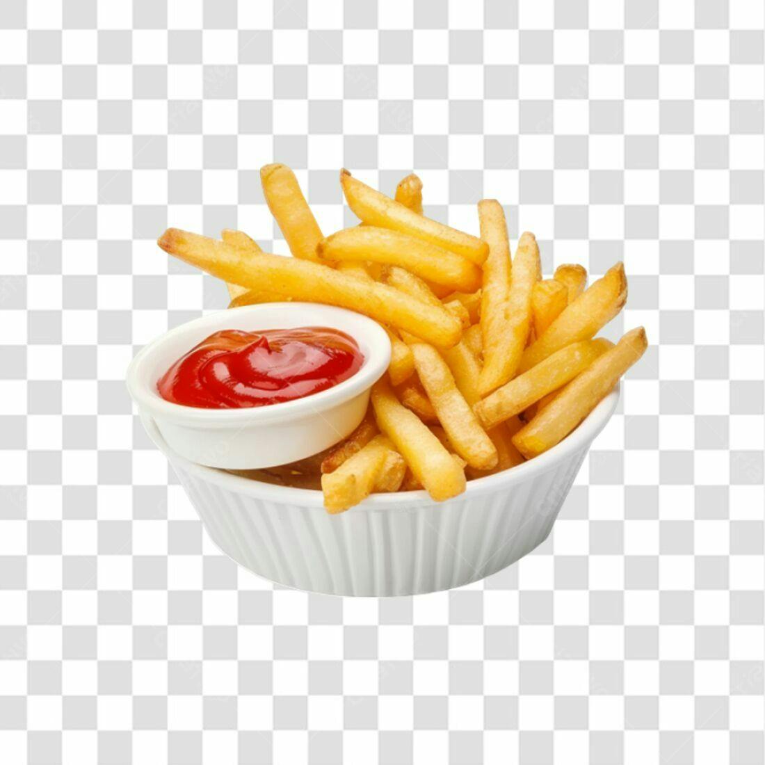 Icone Batata Frita e Ketchup PNG com fundo transparente