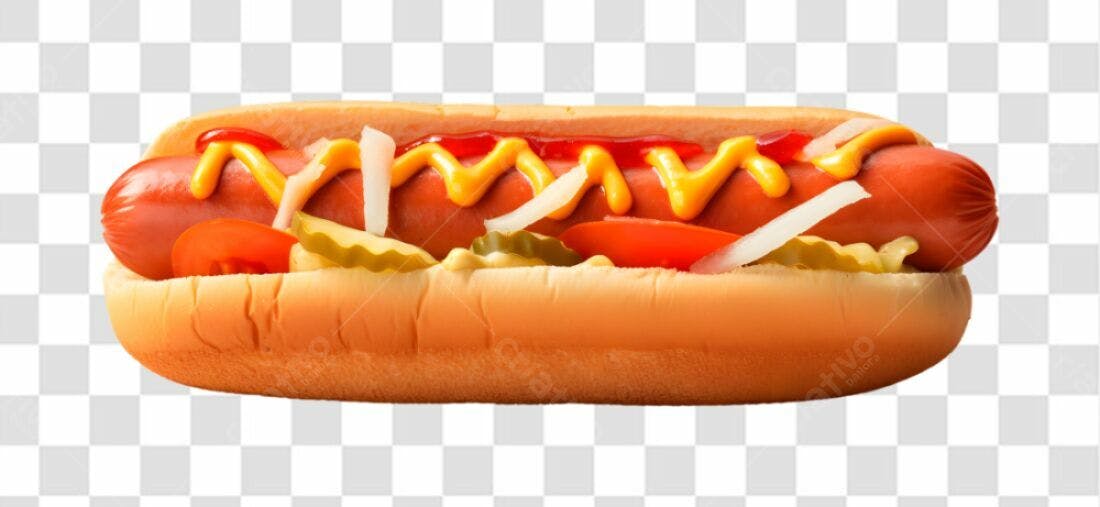 Icone Hot Dog com mostarda e ketchup PNG com fundo transparente