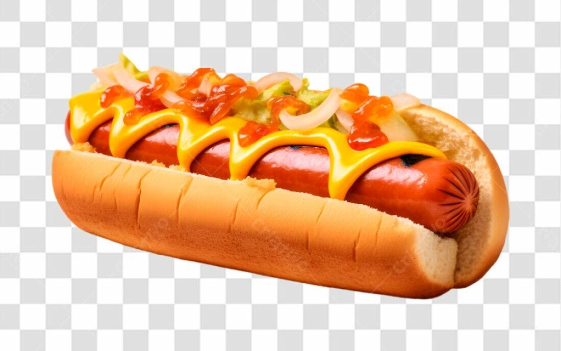 Icone Hot Dog Molho Mostarda e Ketchup PNG com fundo transparente