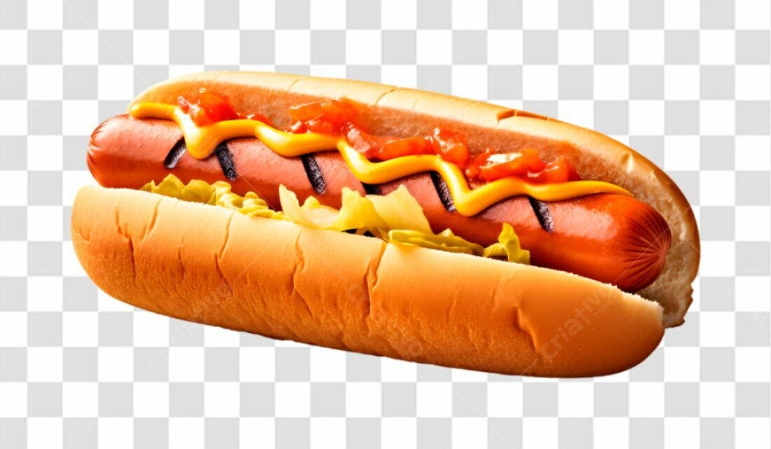 Icone Hot Dog com mostarda e ketchup PNG com fundo transparente