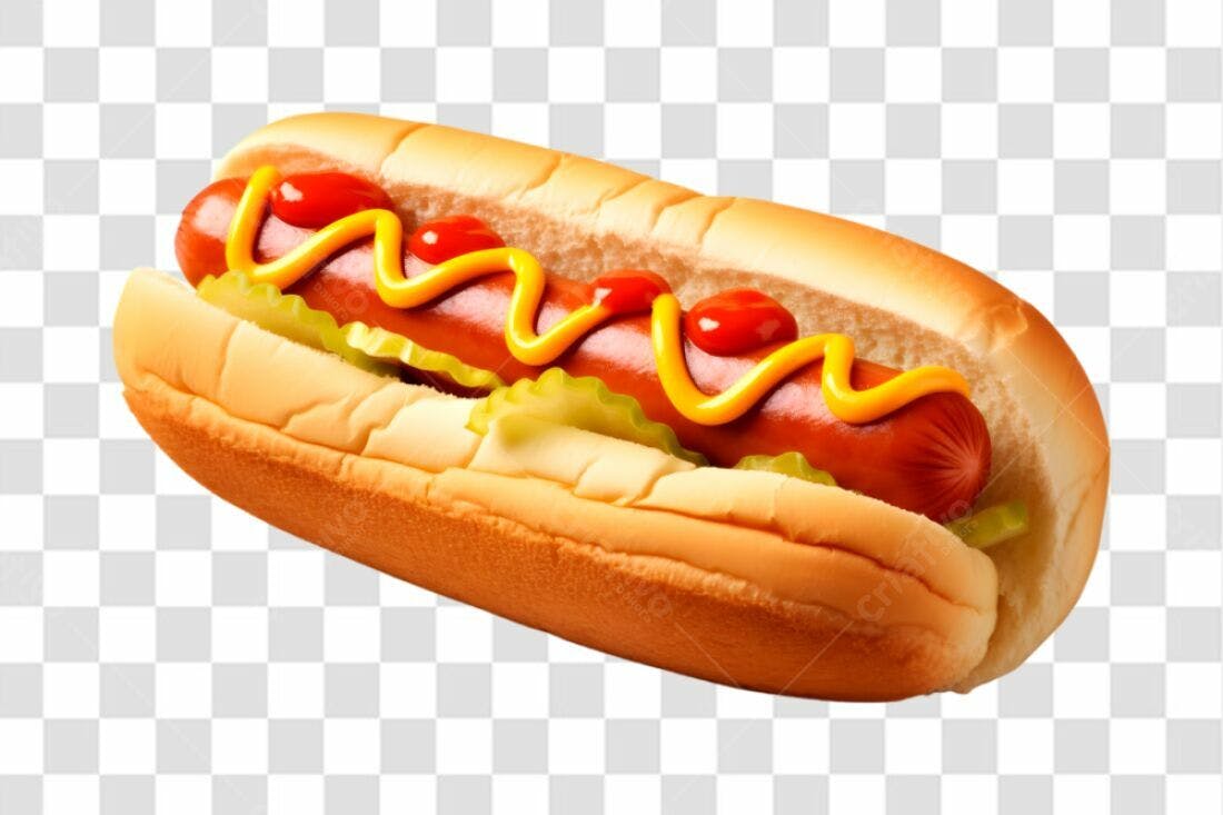 Icone Hot Dog com mostarda e ketchup PNG com fundo transparente