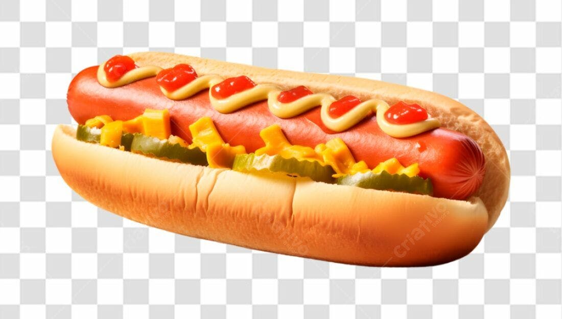 Icone Hot Dog com mostarda e ketchup PNG com fundo transparente