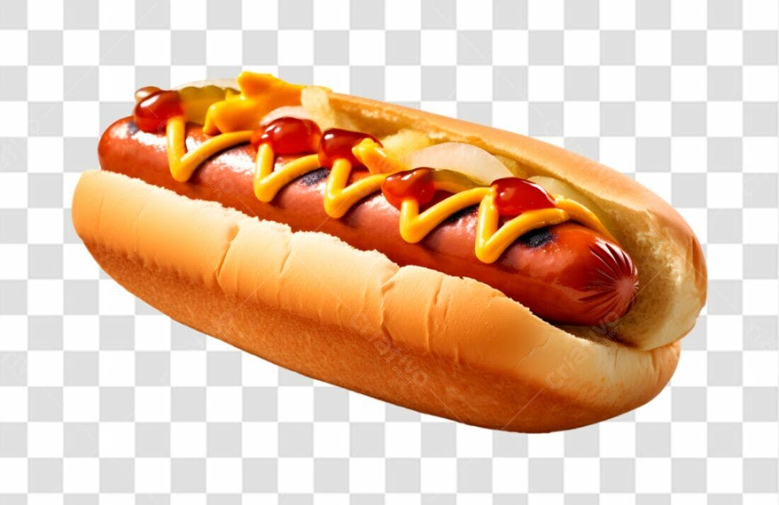 Icone Hot Dog com Molho Mostarda e Ketchup PNG com fundo transparente