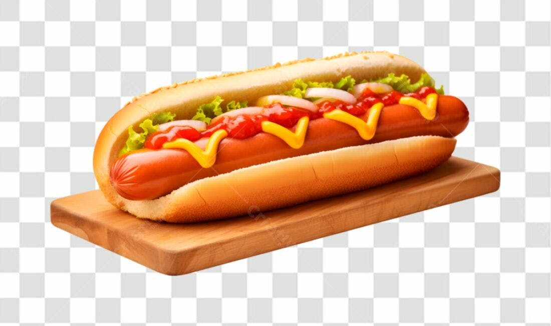 Icone Hot Dog com mostarda e ketchup PNG com fundo transparente