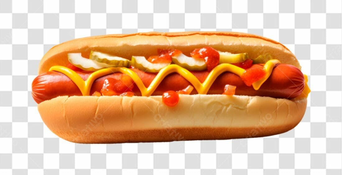 Icone Hot Dog com mostarda e ketchup PNG com fundo transparente