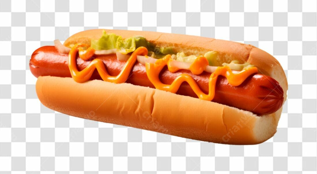 Icone Hot Dog com Molho Mostarda PNG com fundo transparente