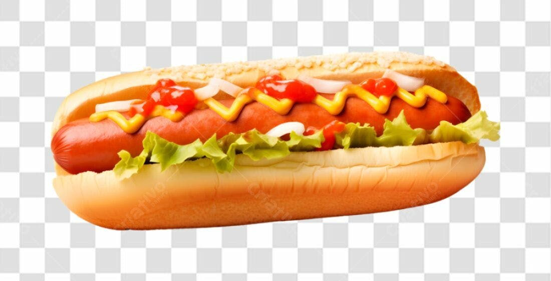 Icone Hot Dog com mostarda e ketchup PNG com fundo transparente
