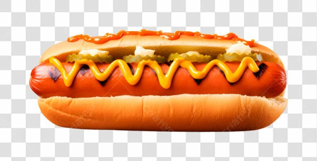Icone Hot Dog com mostarda e ketchup PNG com fundo transparente