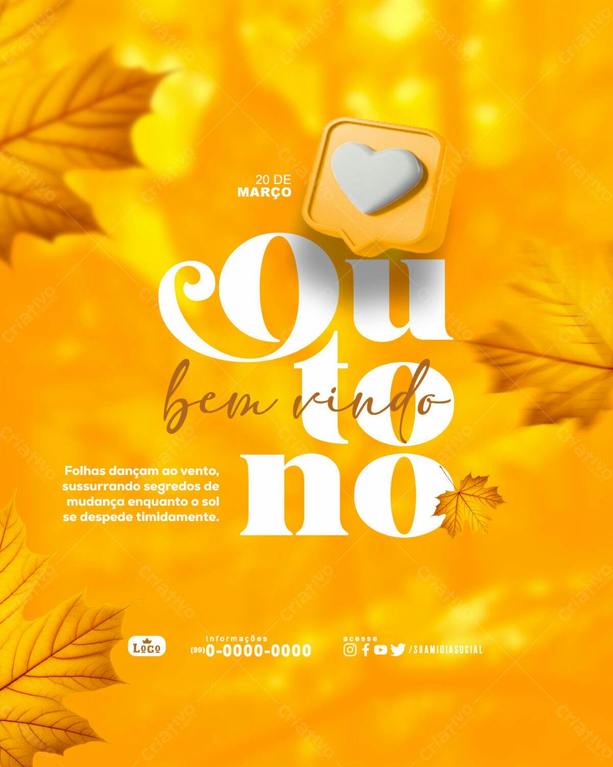 Flyer Outono Bem-vindo PSD Editável