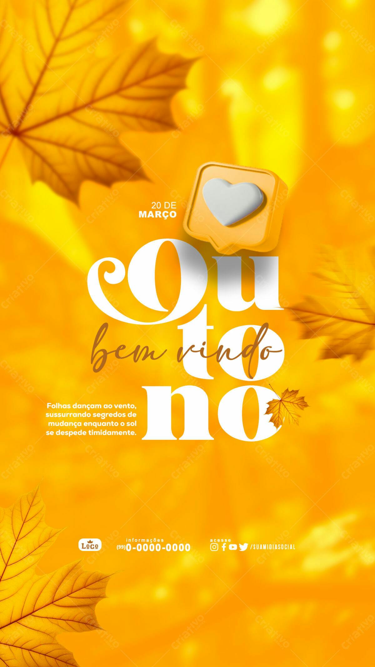Flyer Outono 20 de Março PSD Editável