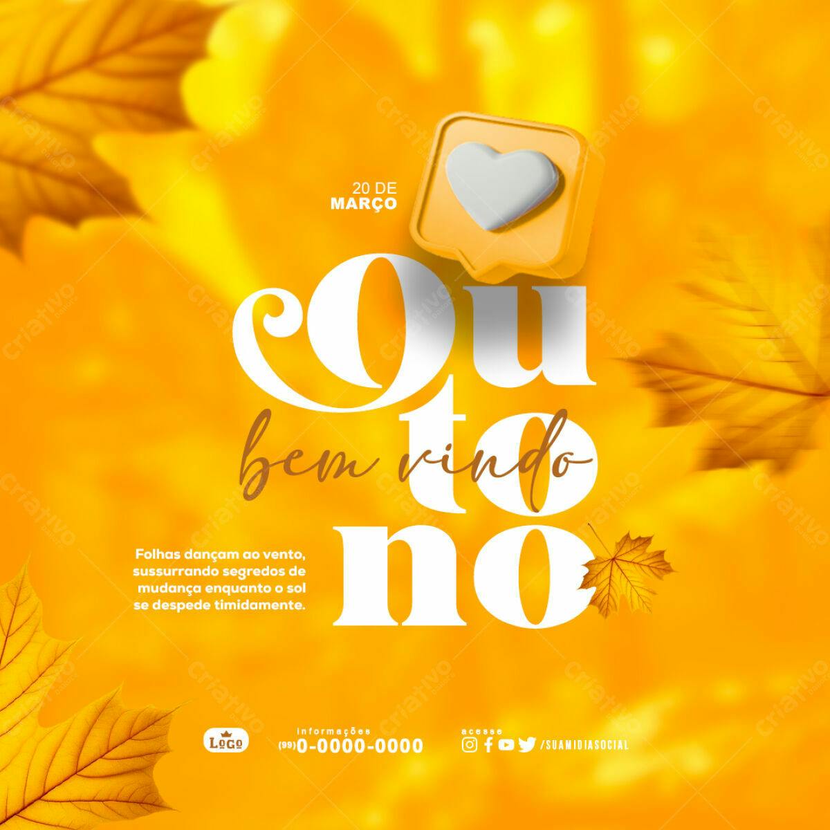 Flyer Boas Vindas Outono PSD Editável