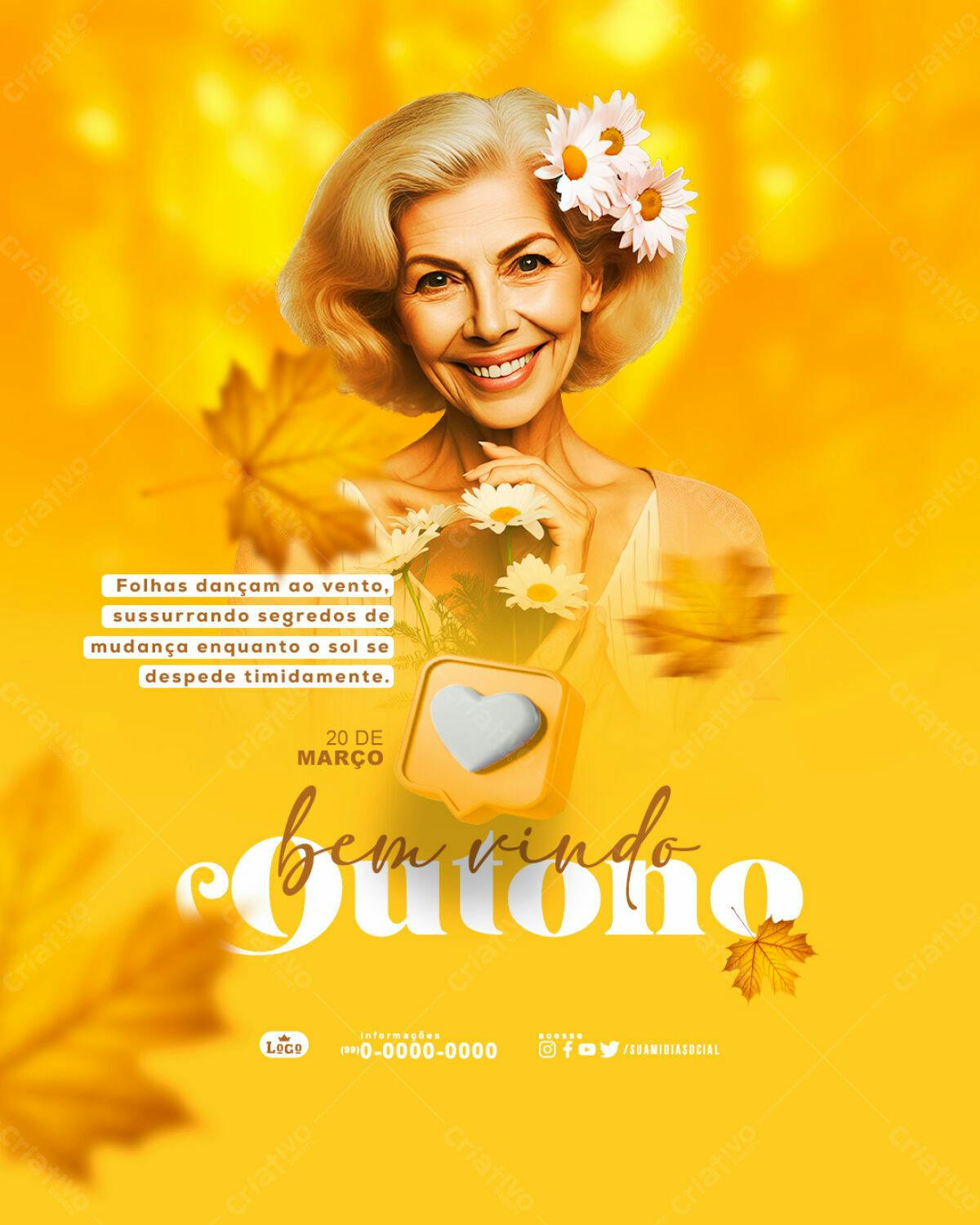 Flyer Boas-Vindas Outono PSD Editável