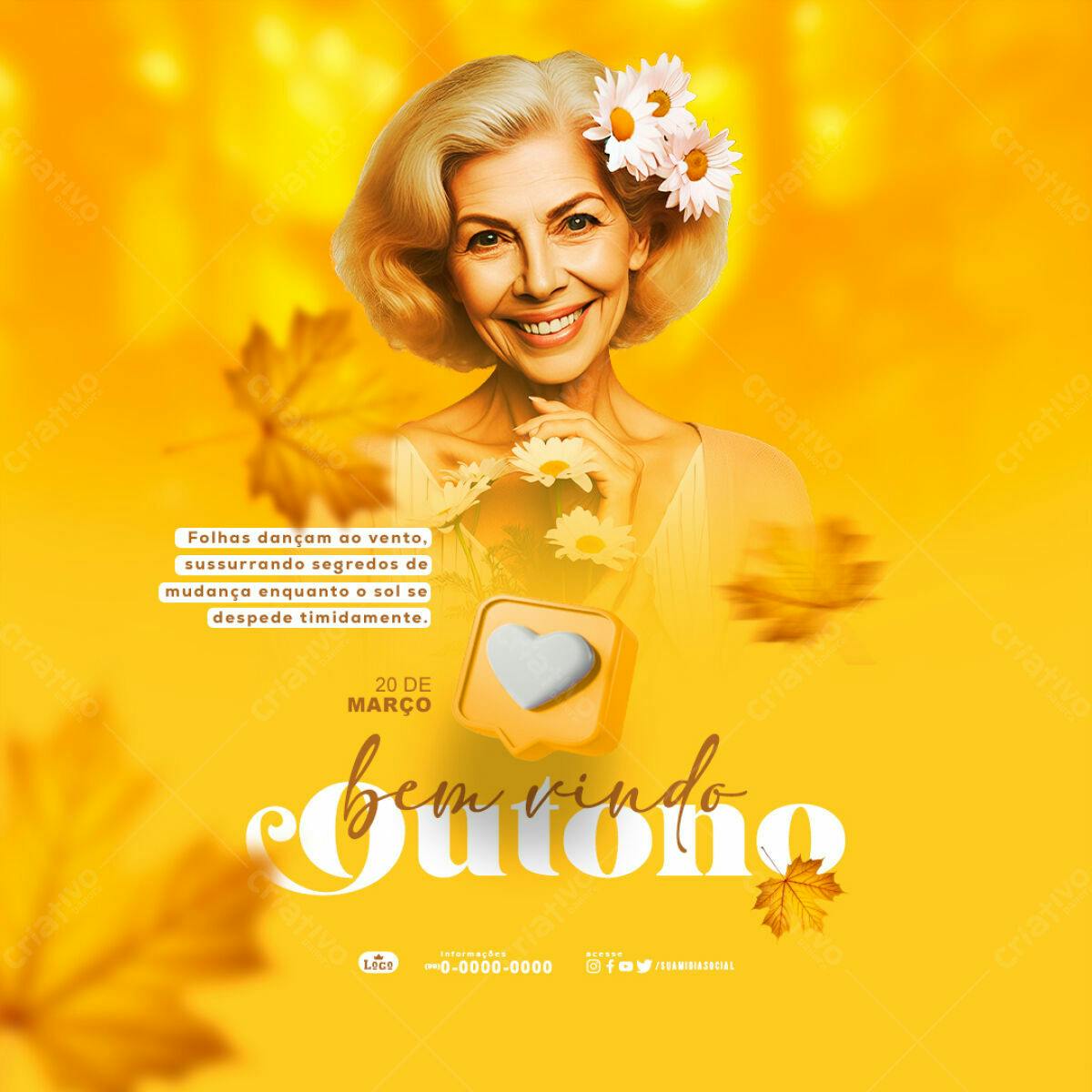 Flyer Boas Vindas Outono PSD Editável