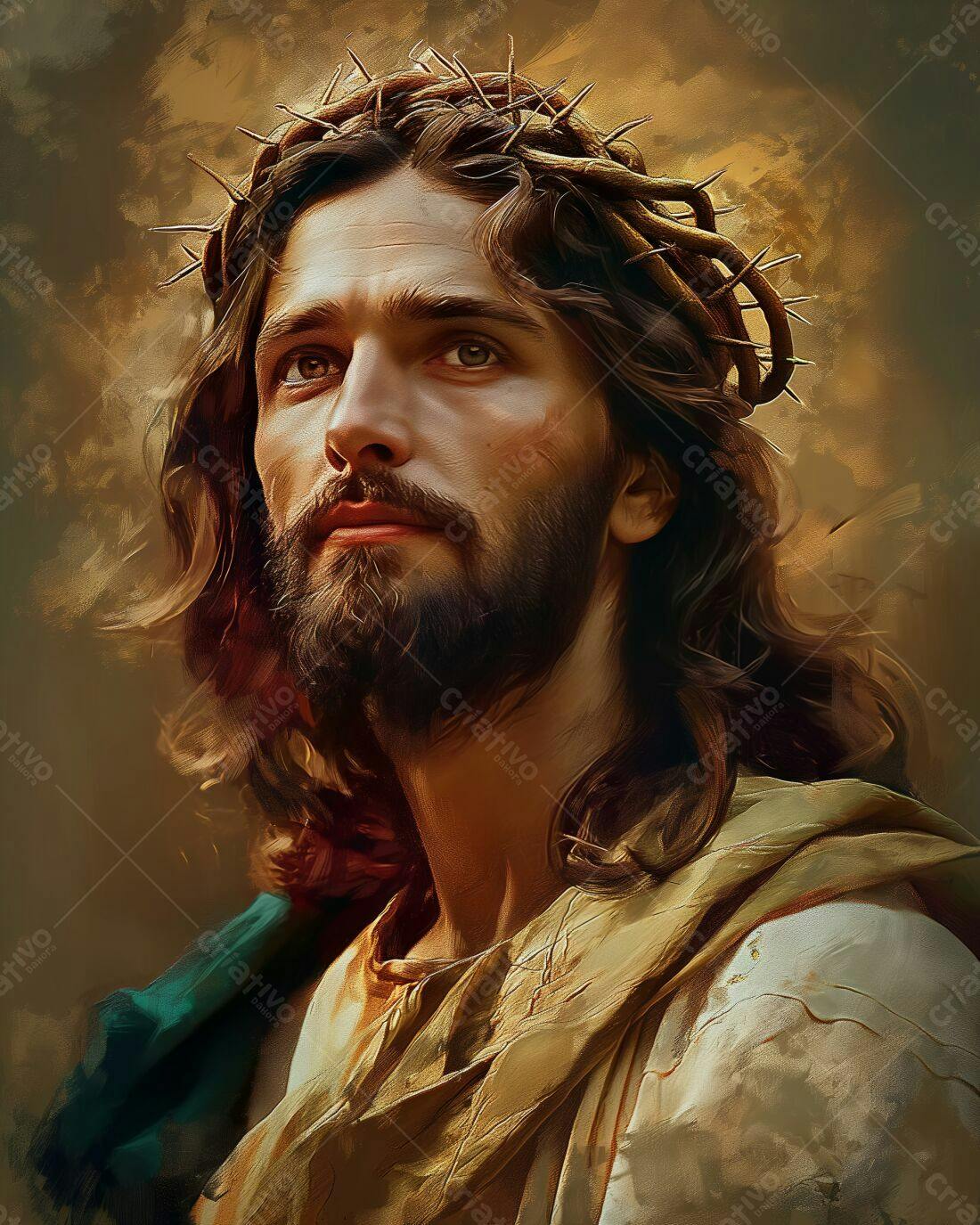 Jesus Cristo Coroa de Espinhos Retrato