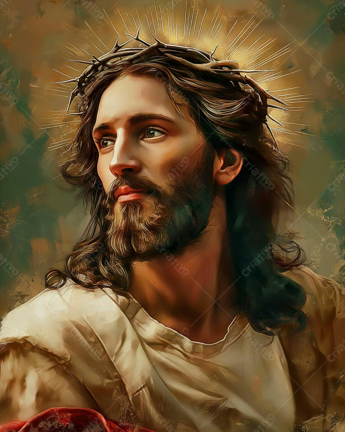 Jesus Cristo pintura tons terrosos