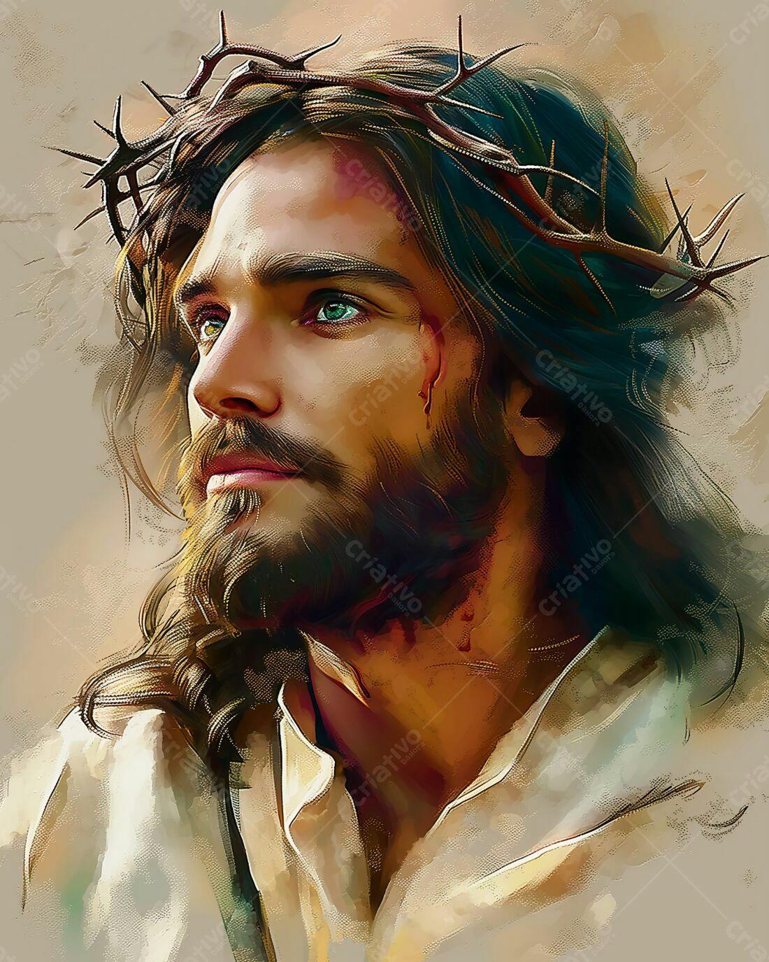 Jesus Cristo coroa de espinhos retrato