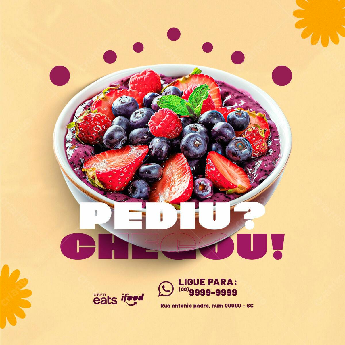 Postagem Instagram Açaí PSD Editável