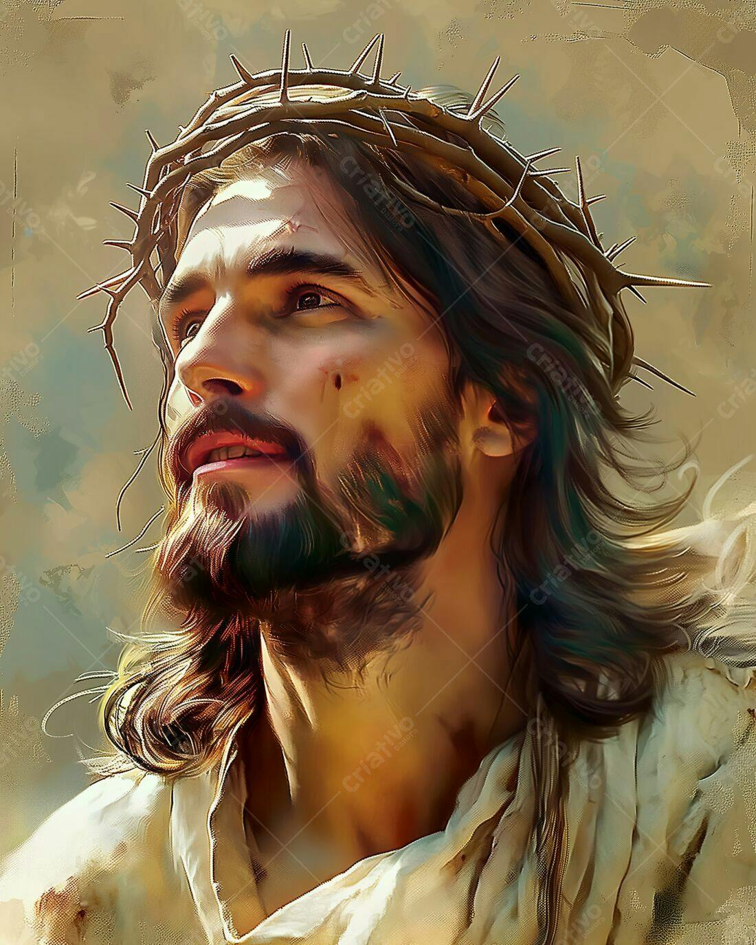 Jesus Cristo com coroa de espinhos