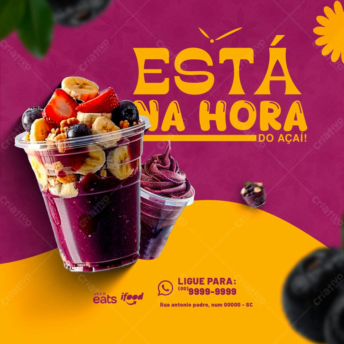 Flyer Açaí Verão PSD Editável