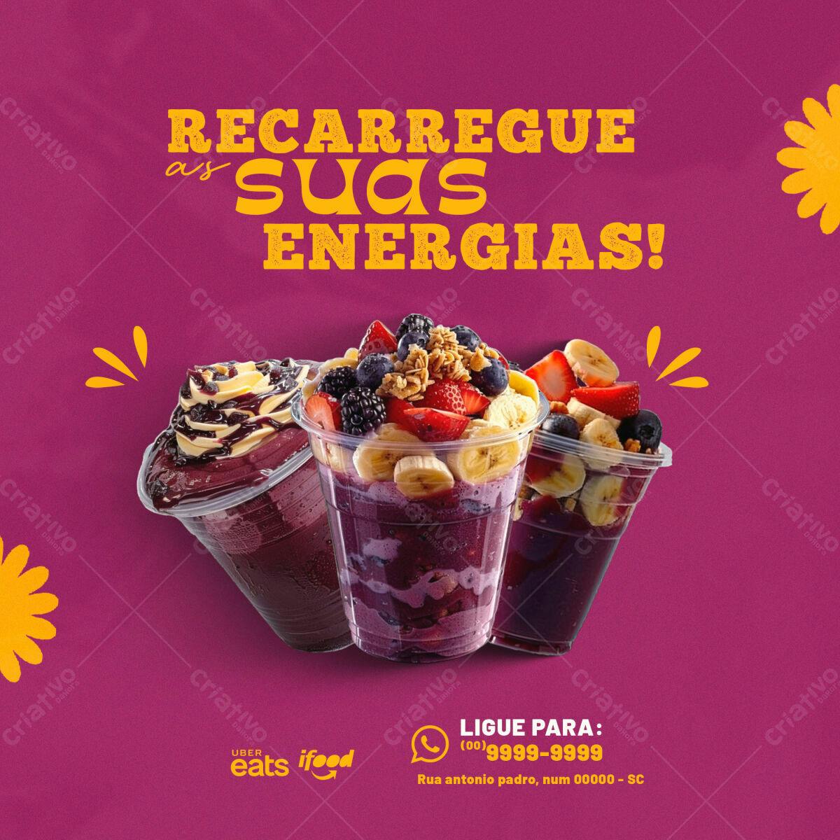 Post para Açaí PSD Editável