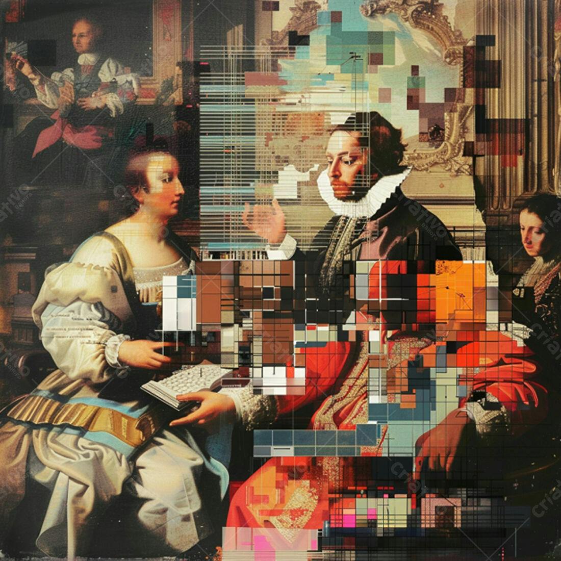 Arte digital pessoas século XVII