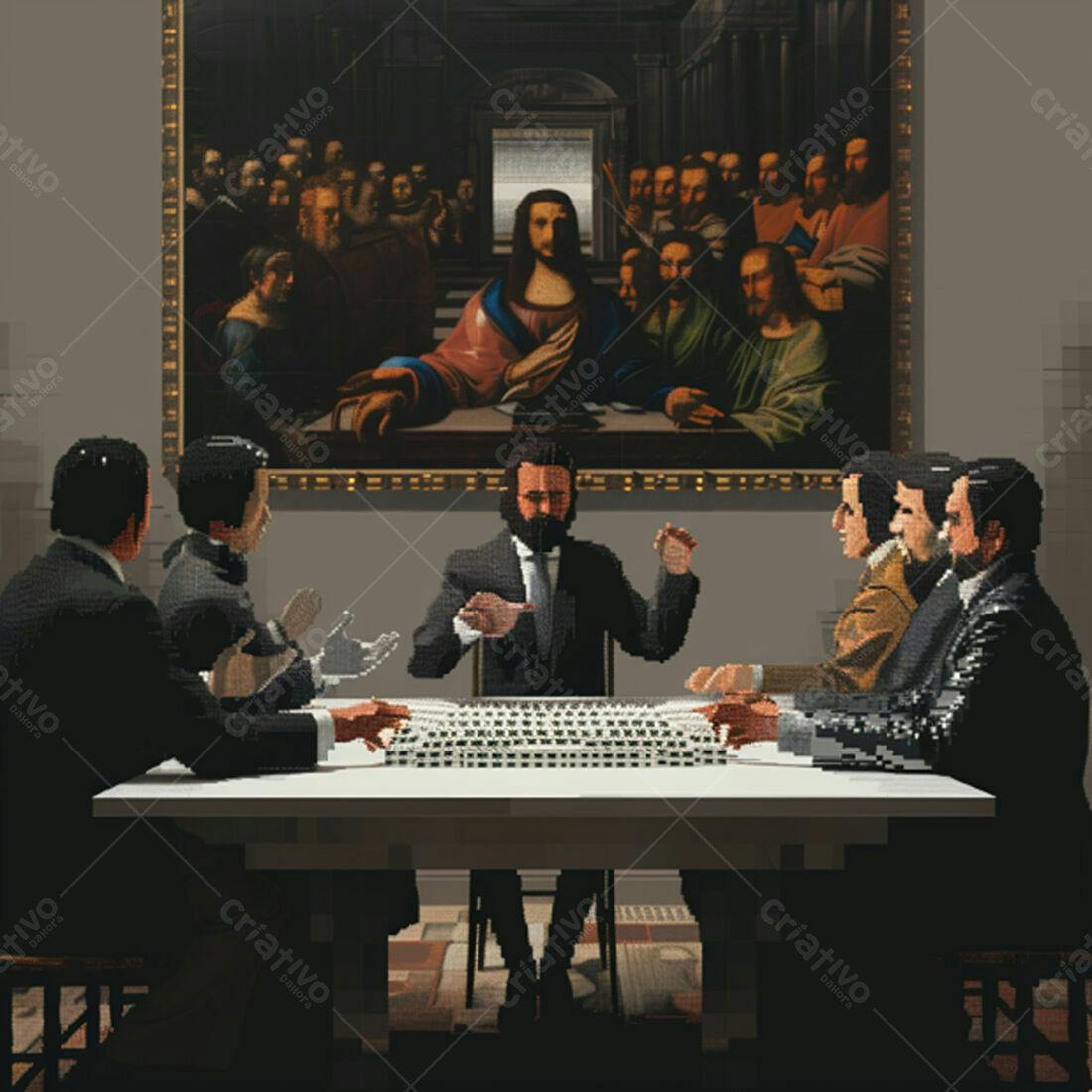 Reunião de Negócios Inspirada em Da Vinci