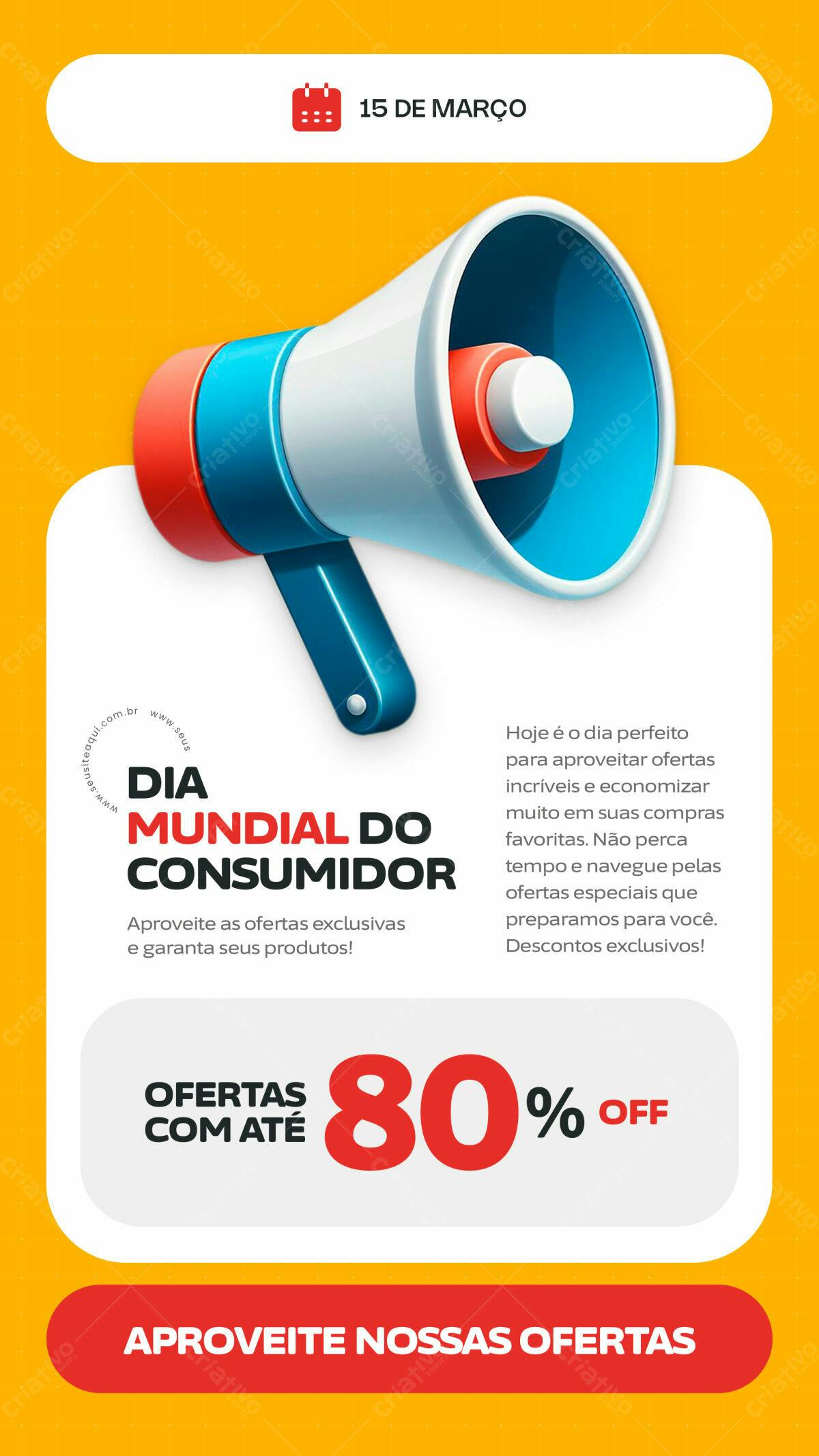 Flyer Dia Mundial do Consumidor PSD Editável