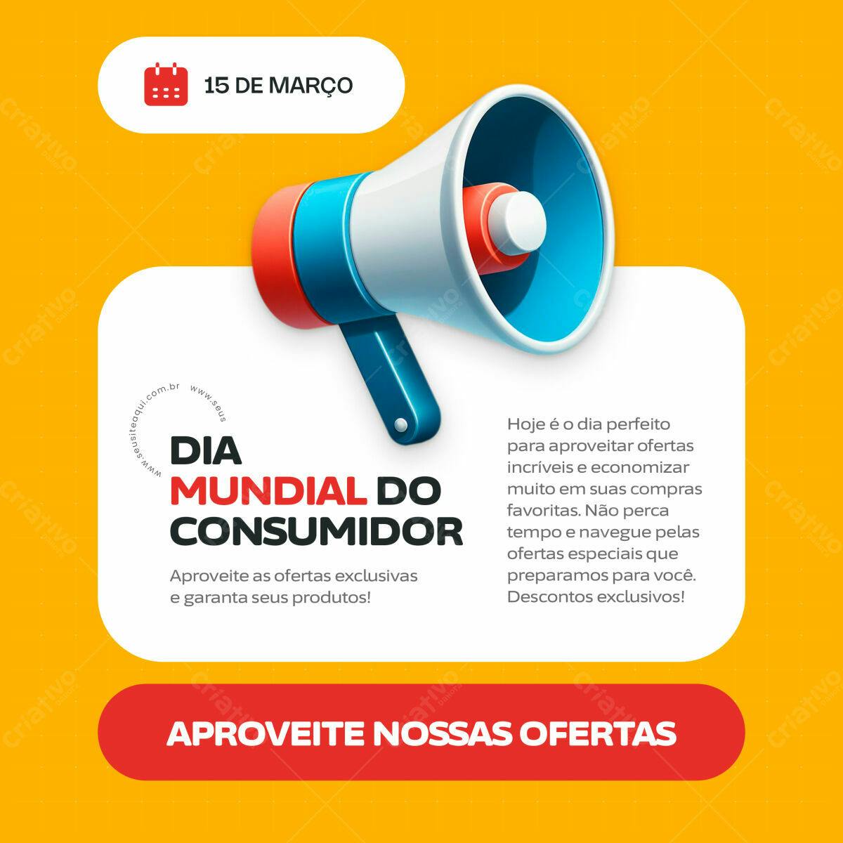 Flyer Dia Mundial do Consumidor PSD Editável