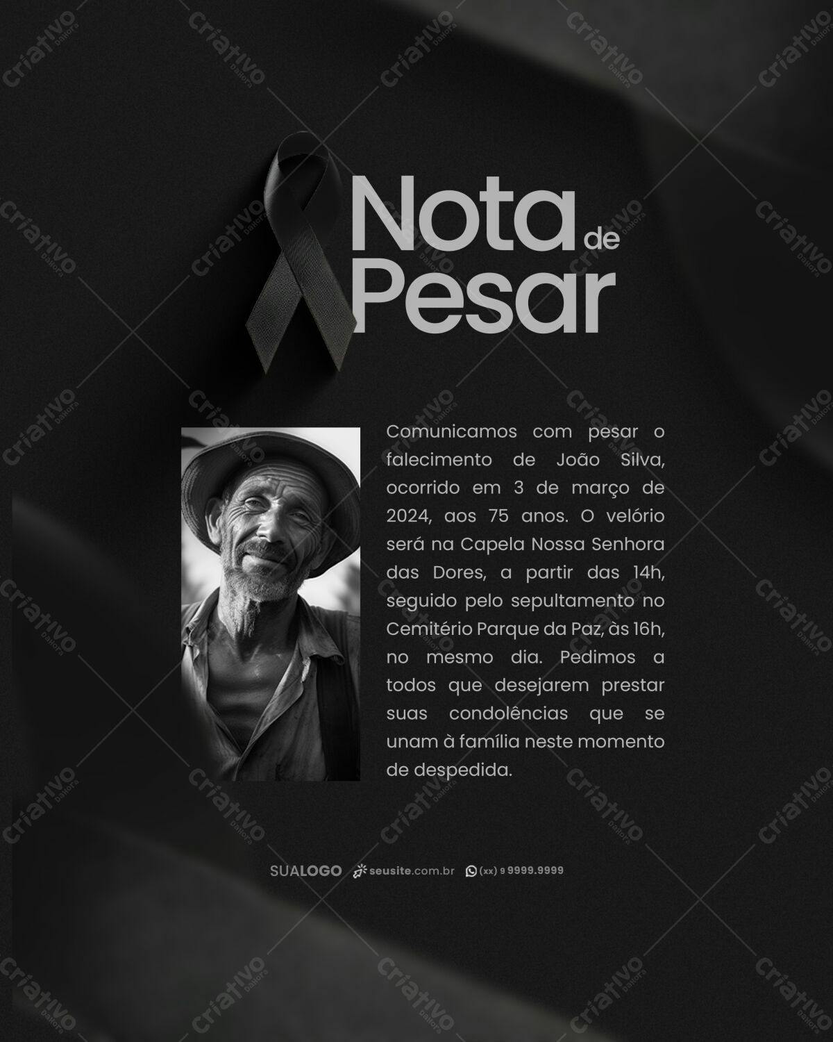 Nota de Pesar PSD Editável